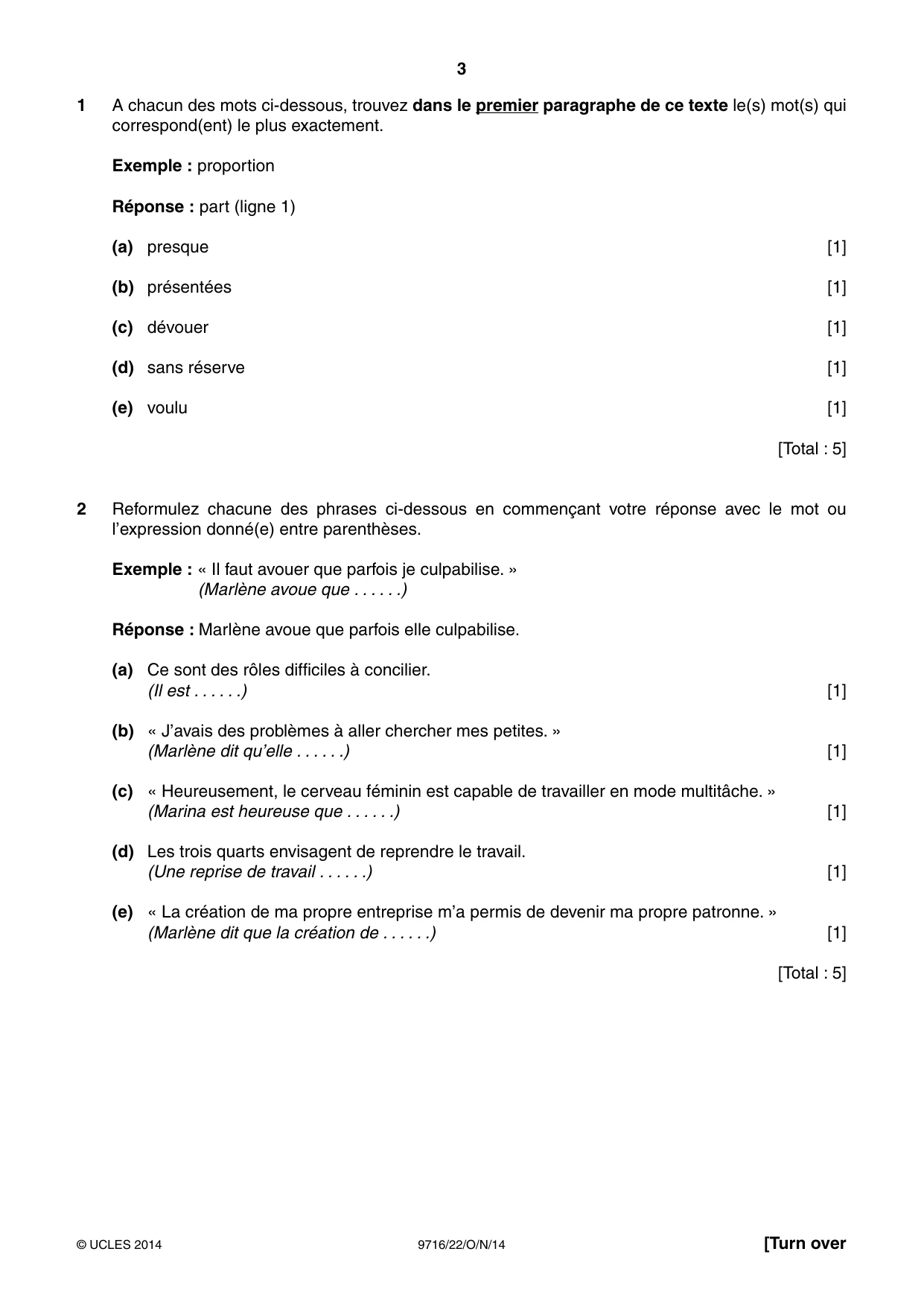 Cambridge A Level French (A Level only) 9716 2014 Oct/Nov Paper 2 · Variant 2 question paper, page 3 of 8
