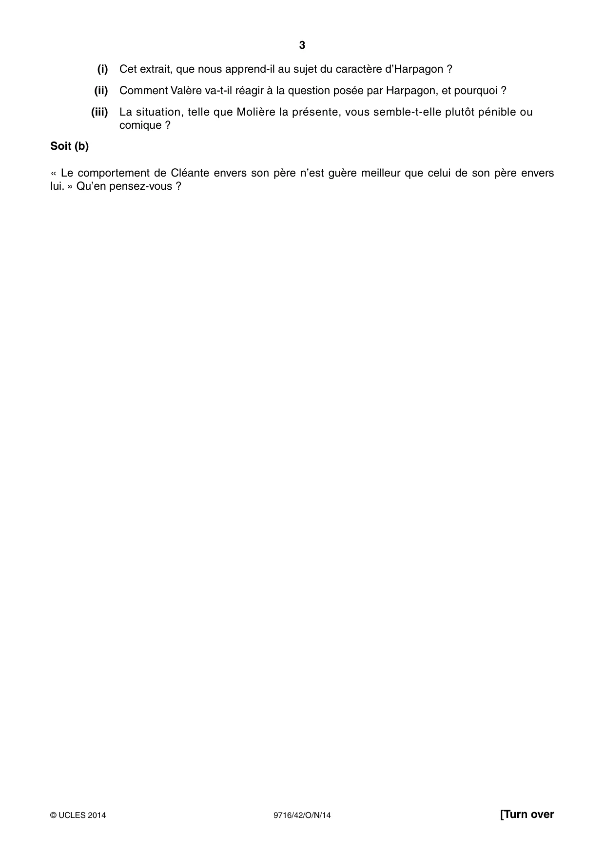 Cambridge A Level French (A Level only) 9716 2014 Oct/Nov Paper 4 · Variant 2 question paper, page 3 of 8