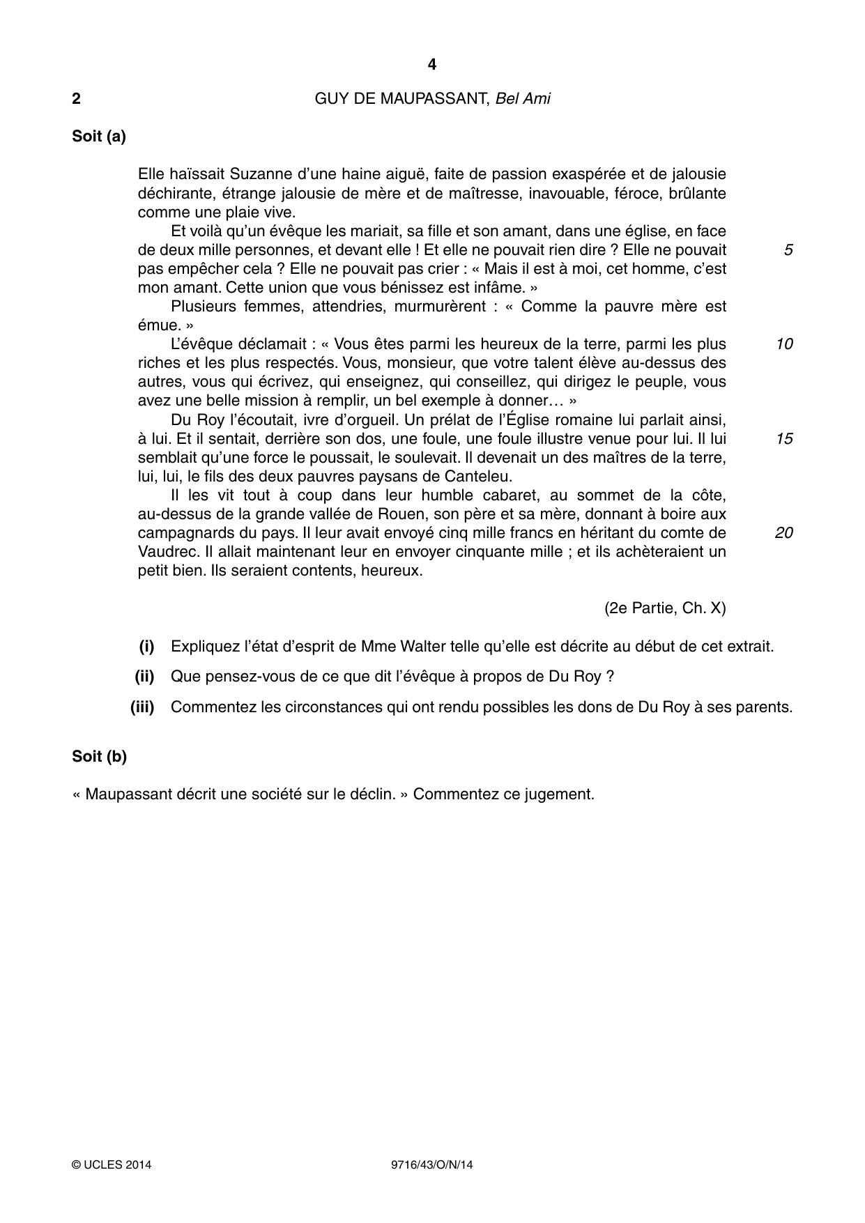 Cambridge A Level French (A Level only) 9716 2014 Oct/Nov Paper 4 · Variant 3 question paper, page 4 of 8