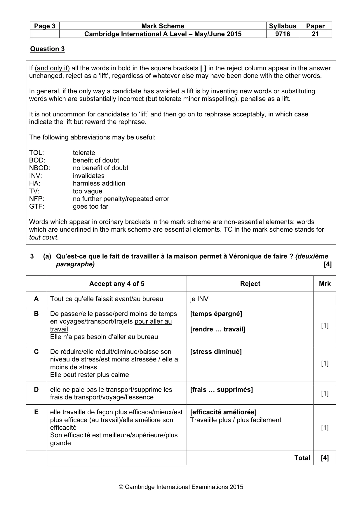 Mark scheme, page 3 of 10