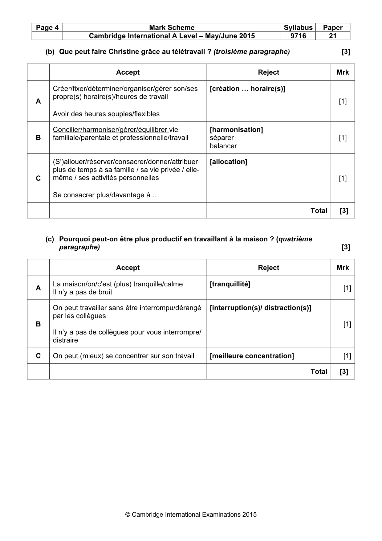 Mark scheme, page 4 of 10