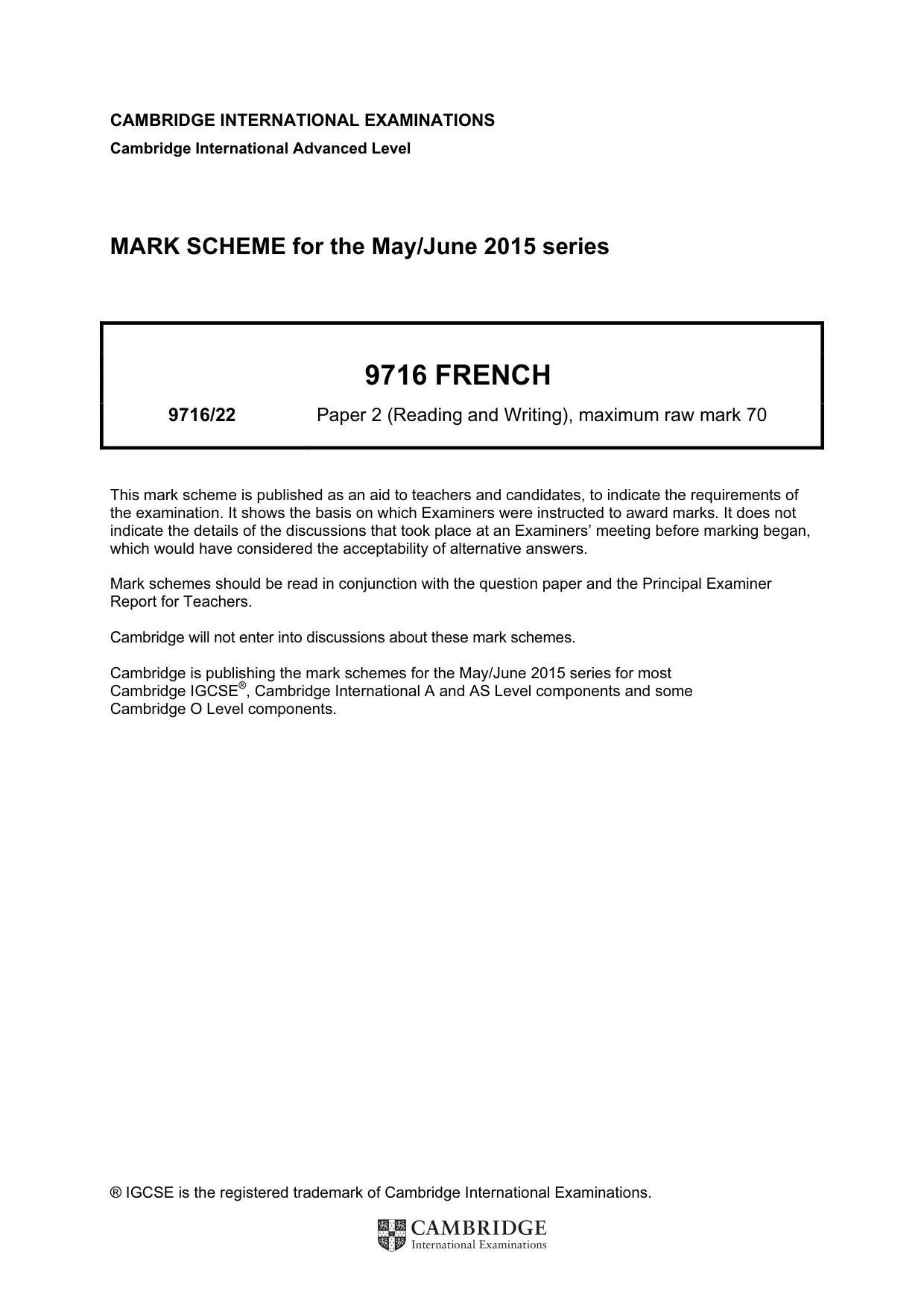 Mark scheme, page 1 of 12