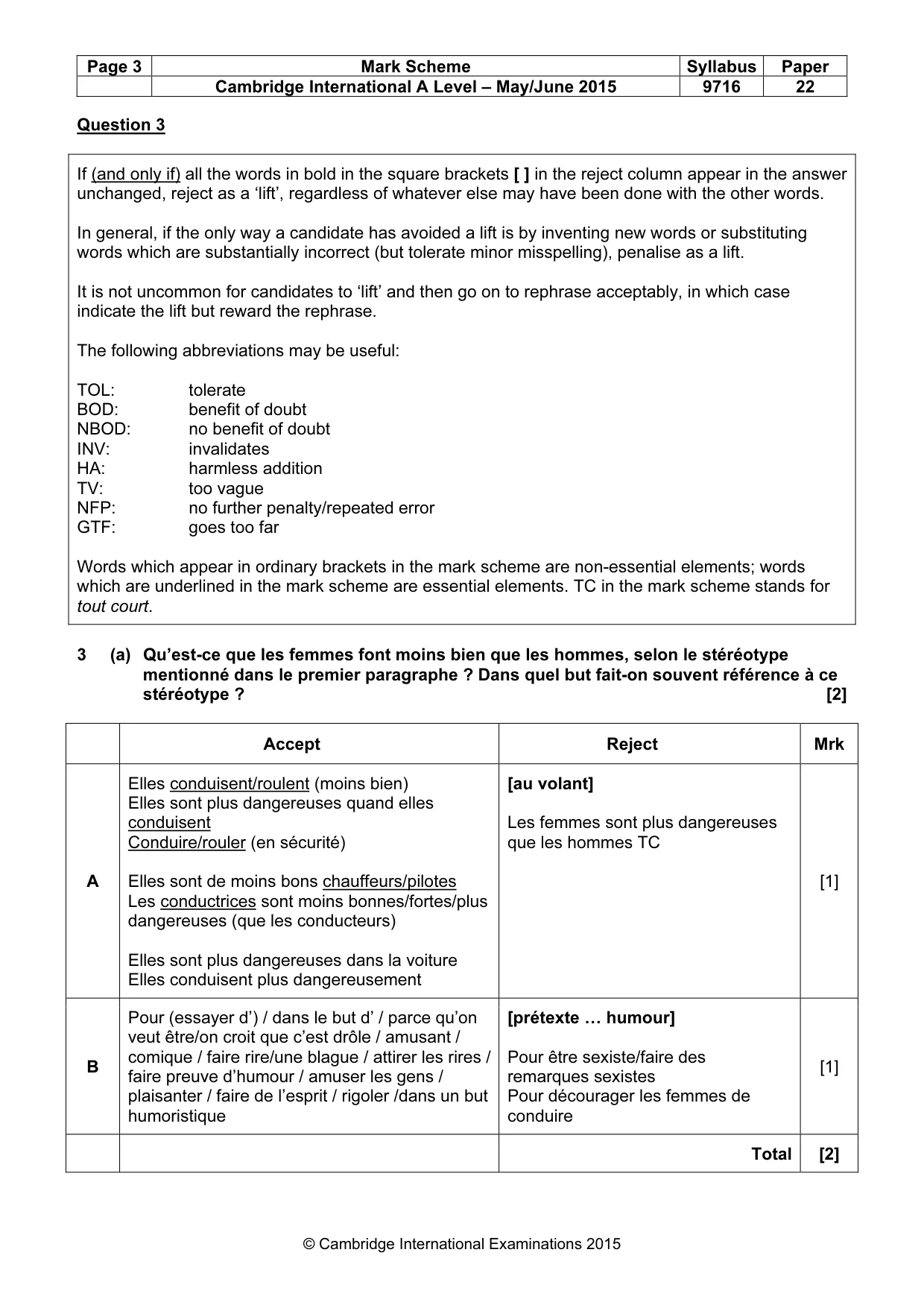 Mark scheme, page 3 of 12