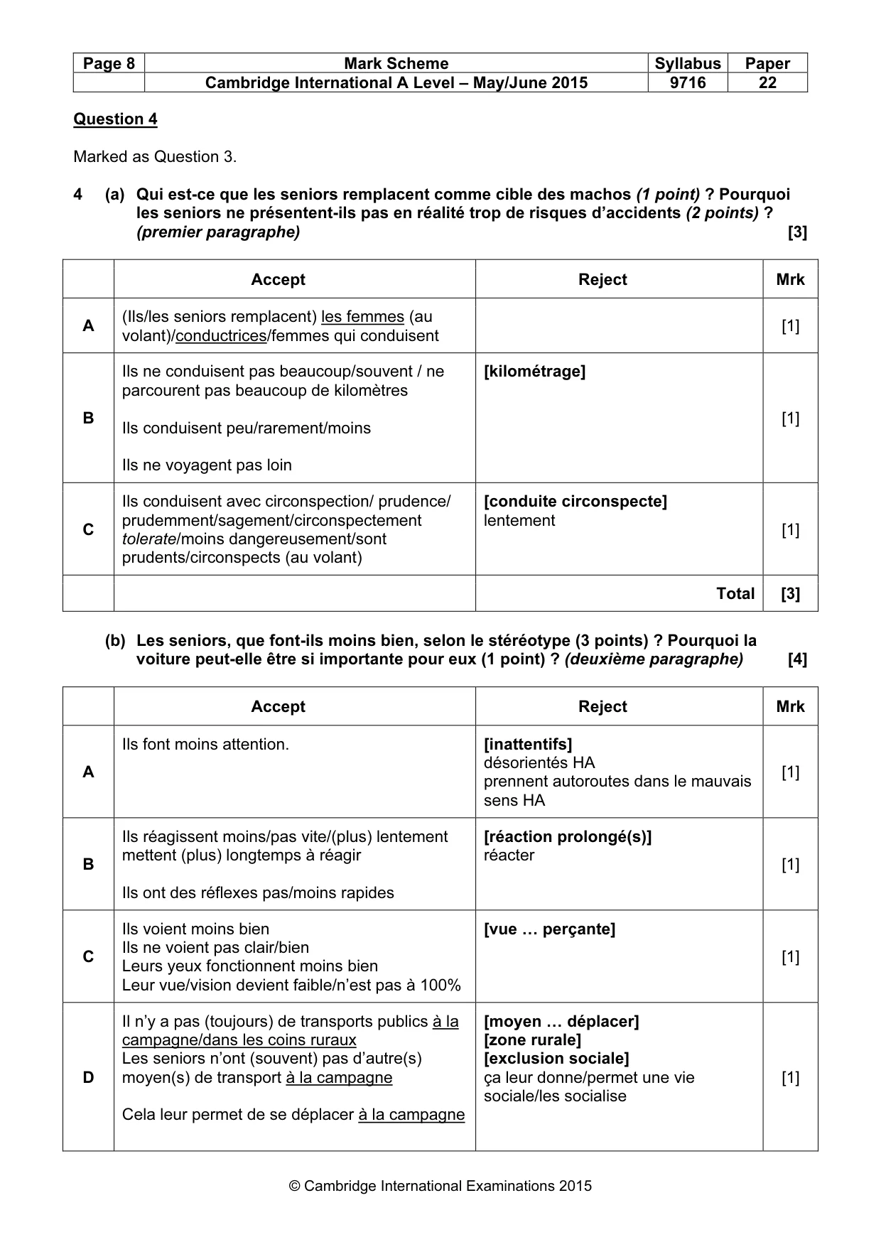 Mark scheme, page 8 of 12