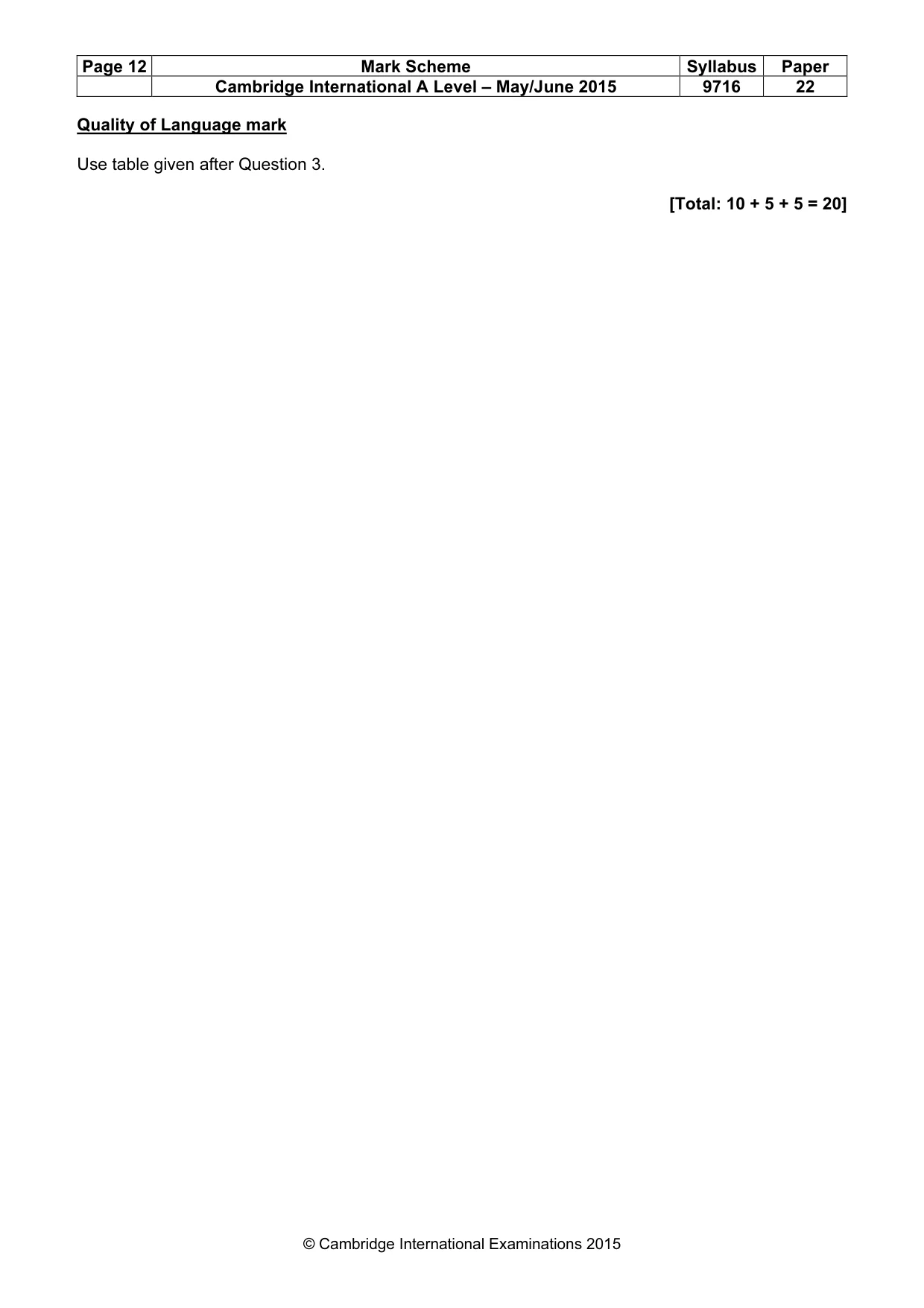 Mark scheme, page 12 of 12