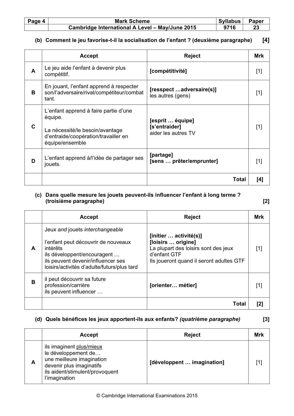 Mark scheme, page 4 of 11