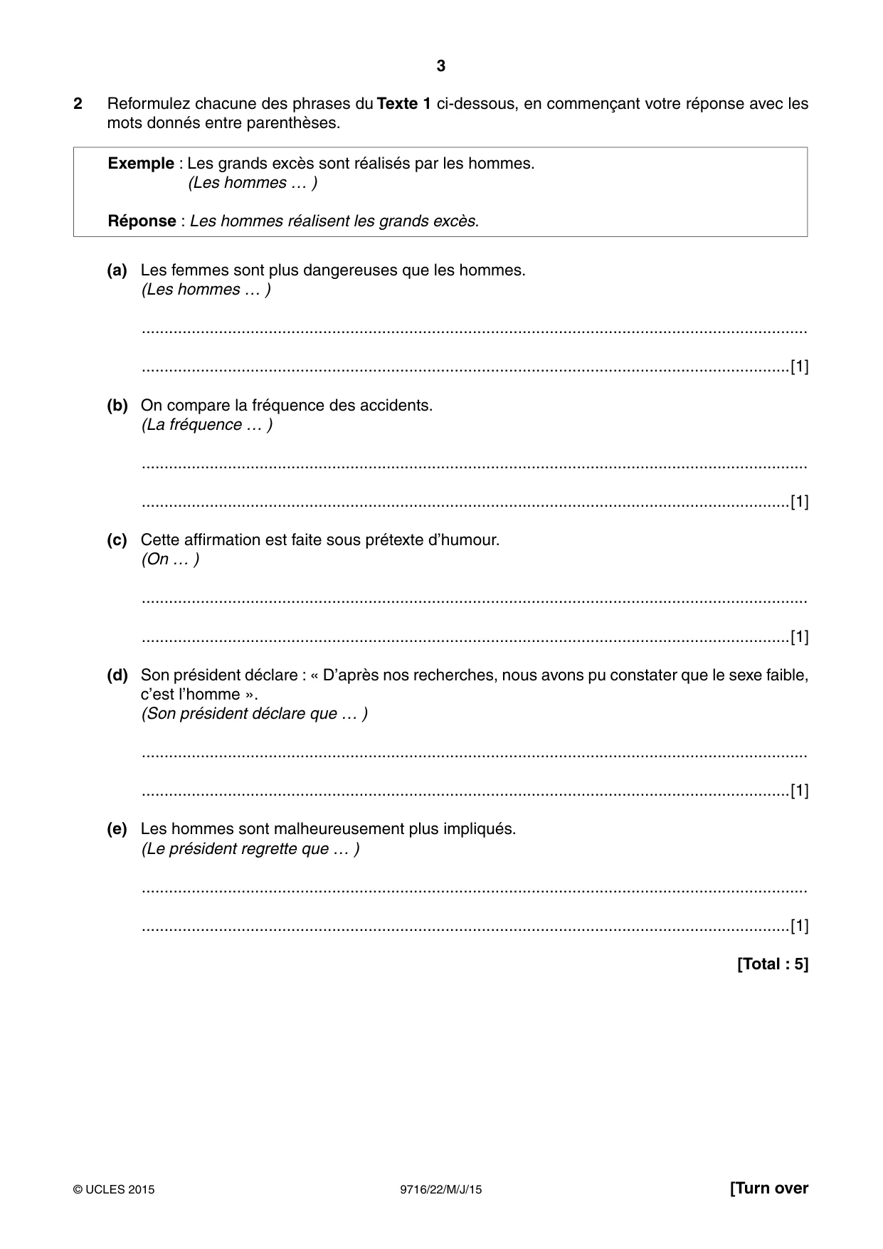 Cambridge A Level French (A Level only) 9716 2015 May/June Paper 2 · Variant 2 question paper, page 3 of 8