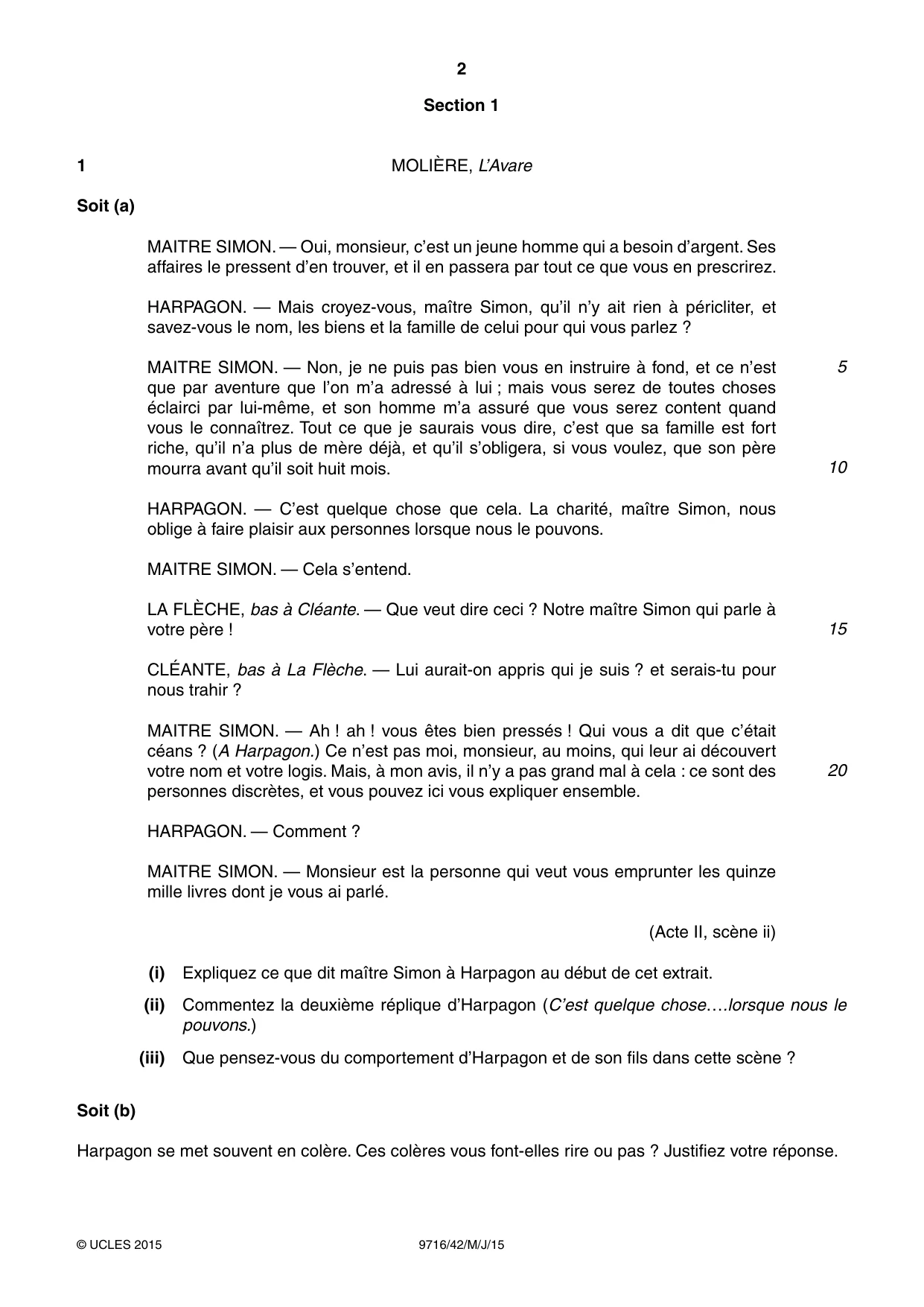 Cambridge A Level French (A Level only) 9716 2015 May/June Paper 4 · Variant 2 question paper, page 2 of 8