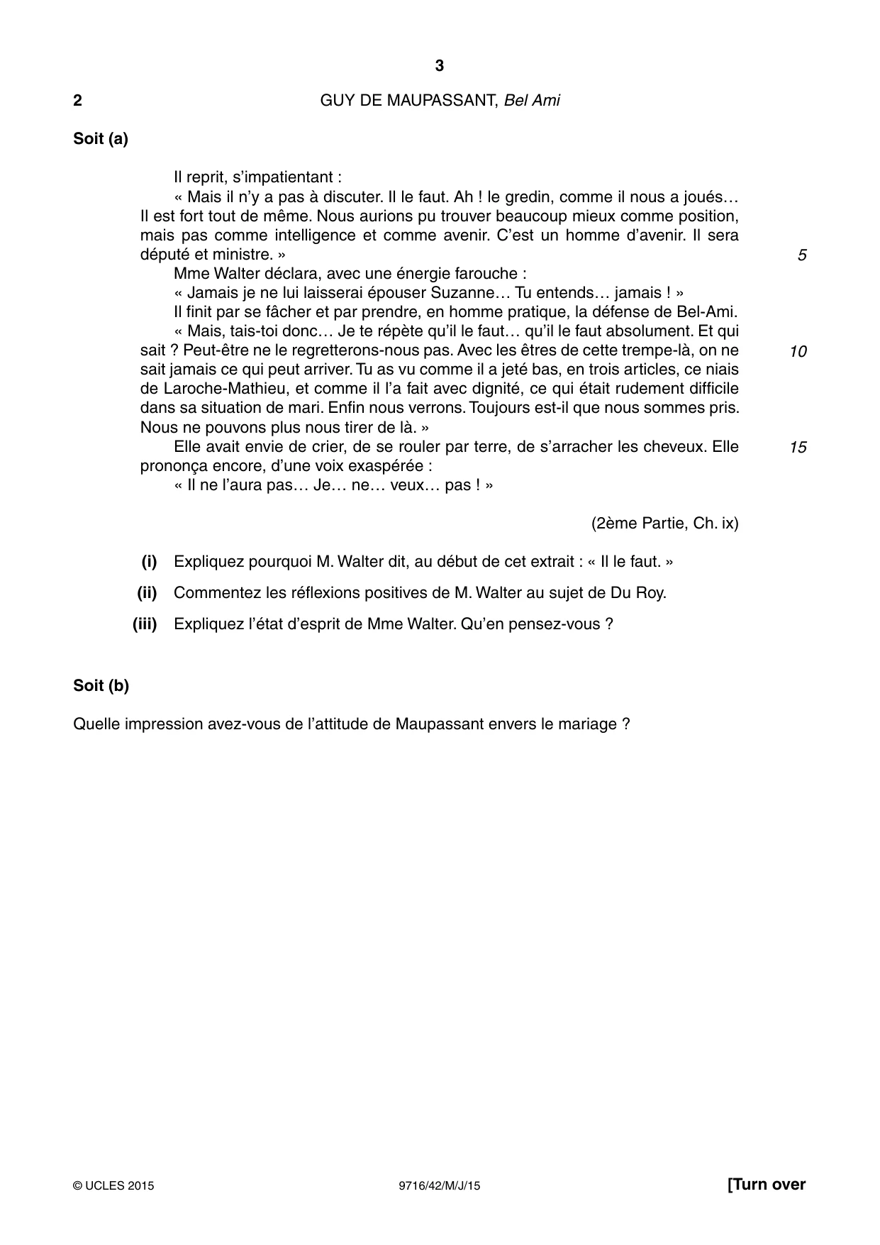Cambridge A Level French (A Level only) 9716 2015 May/June Paper 4 · Variant 2 question paper, page 3 of 8