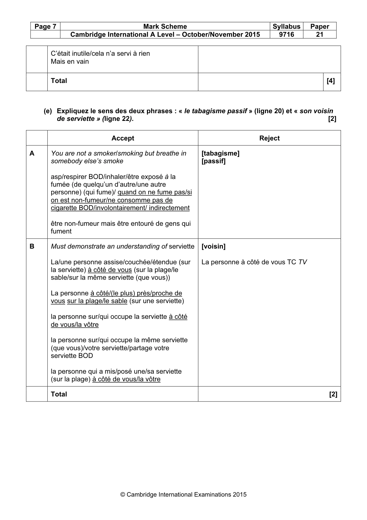 Mark scheme, page 7 of 16