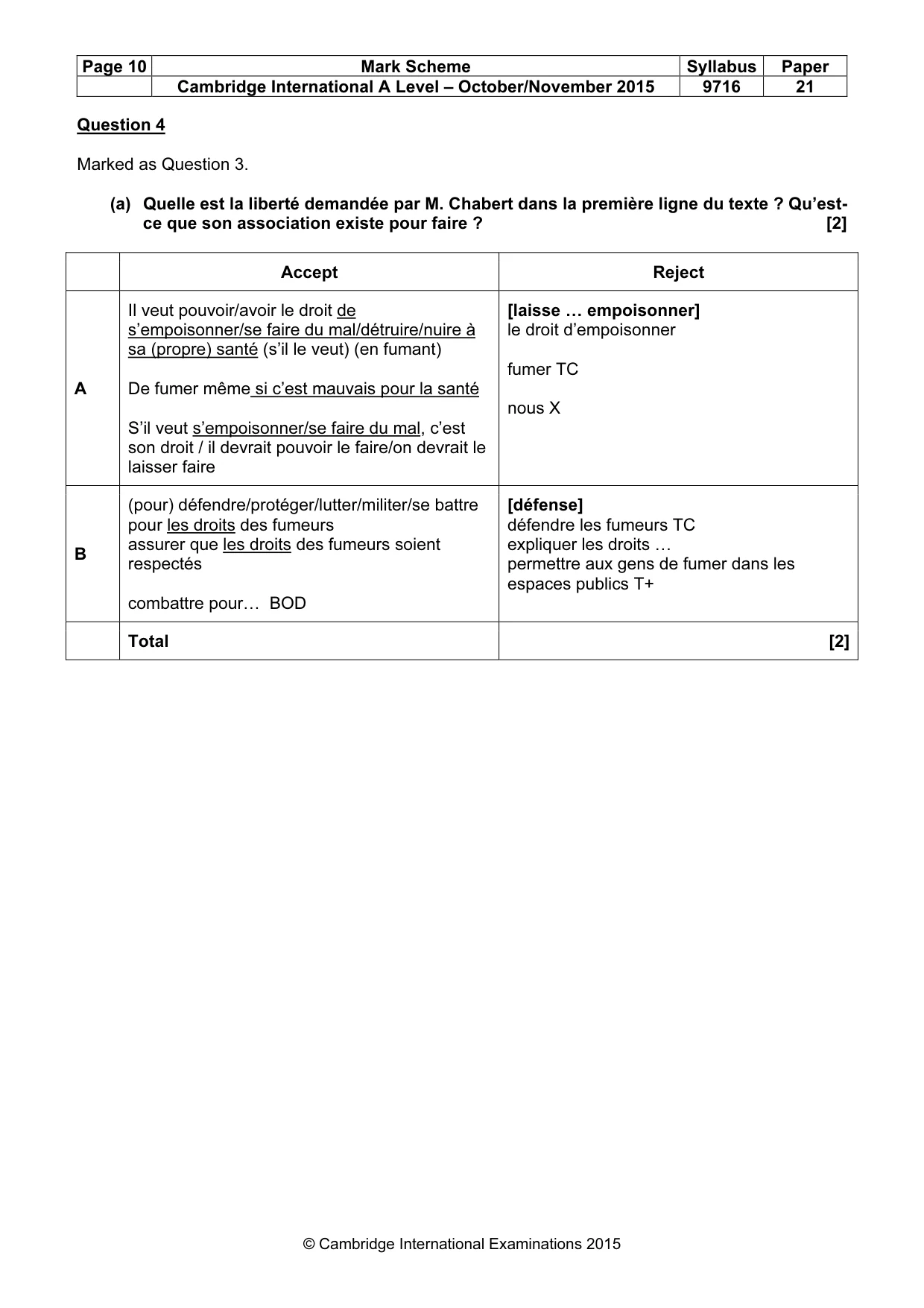 Mark scheme, page 10 of 16