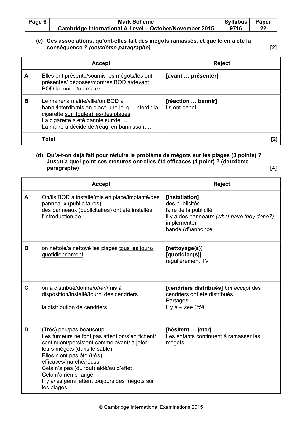 Mark scheme, page 6 of 16