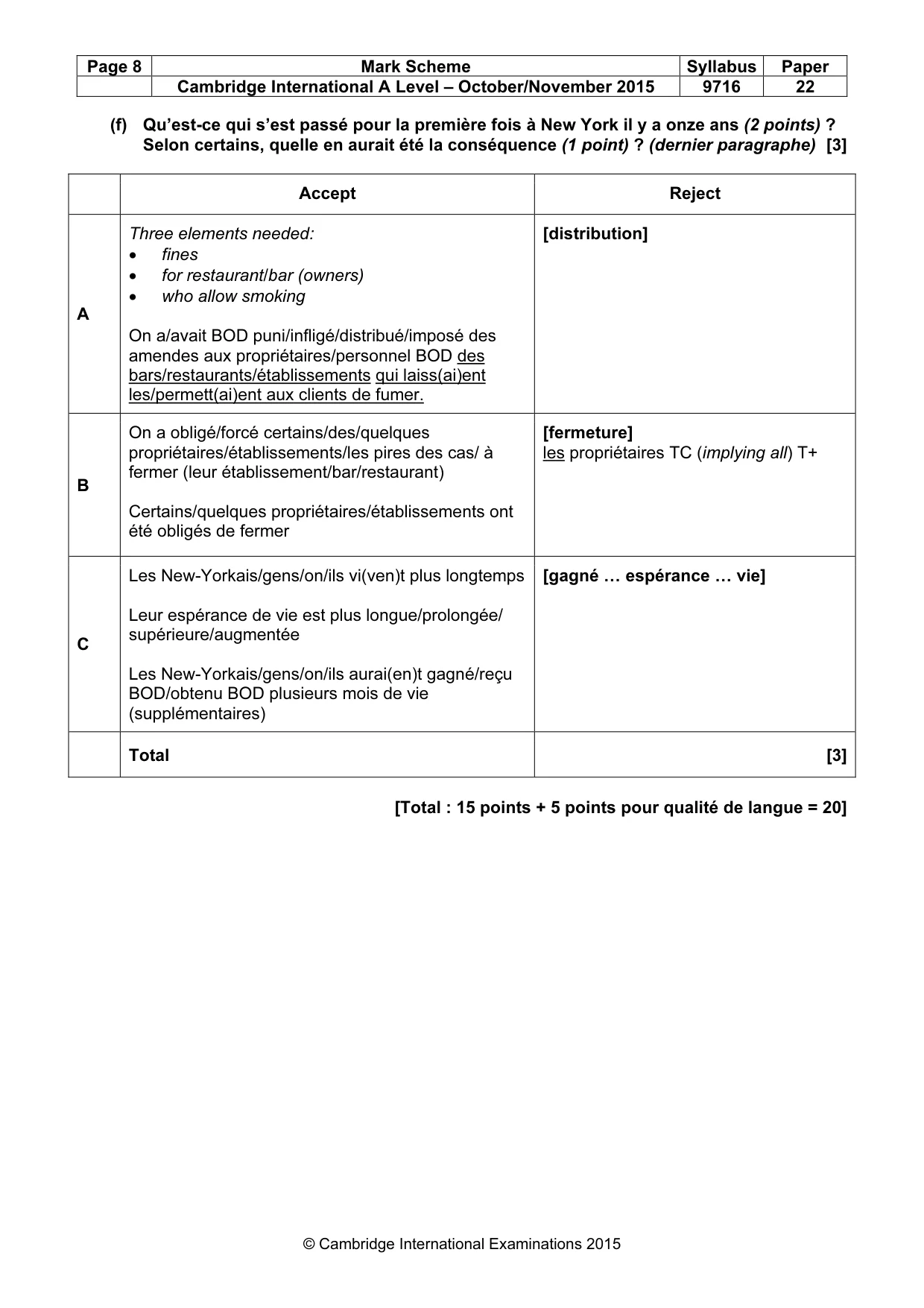 Mark scheme, page 8 of 16