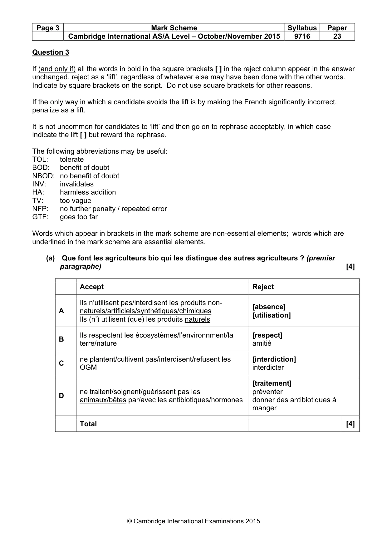 Mark scheme, page 3 of 11