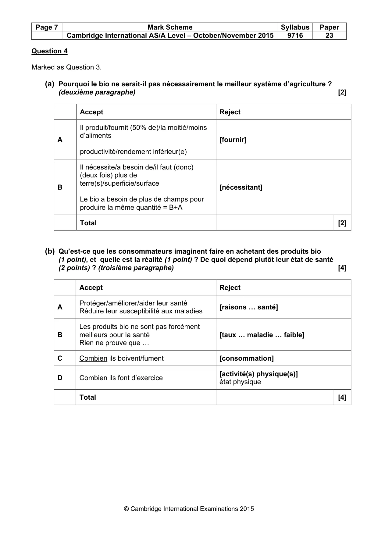 Mark scheme, page 7 of 11