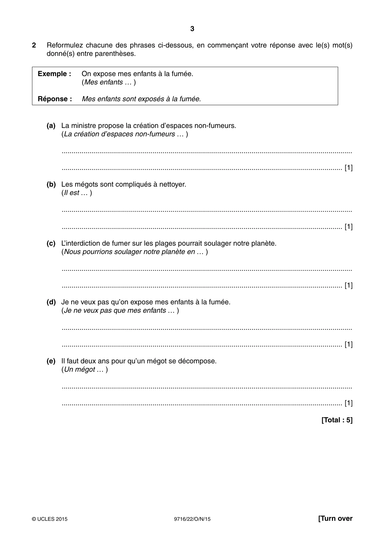 Cambridge A Level French (A Level only) 9716 2015 Oct/Nov Paper 2 · Variant 2 question paper, page 3 of 8