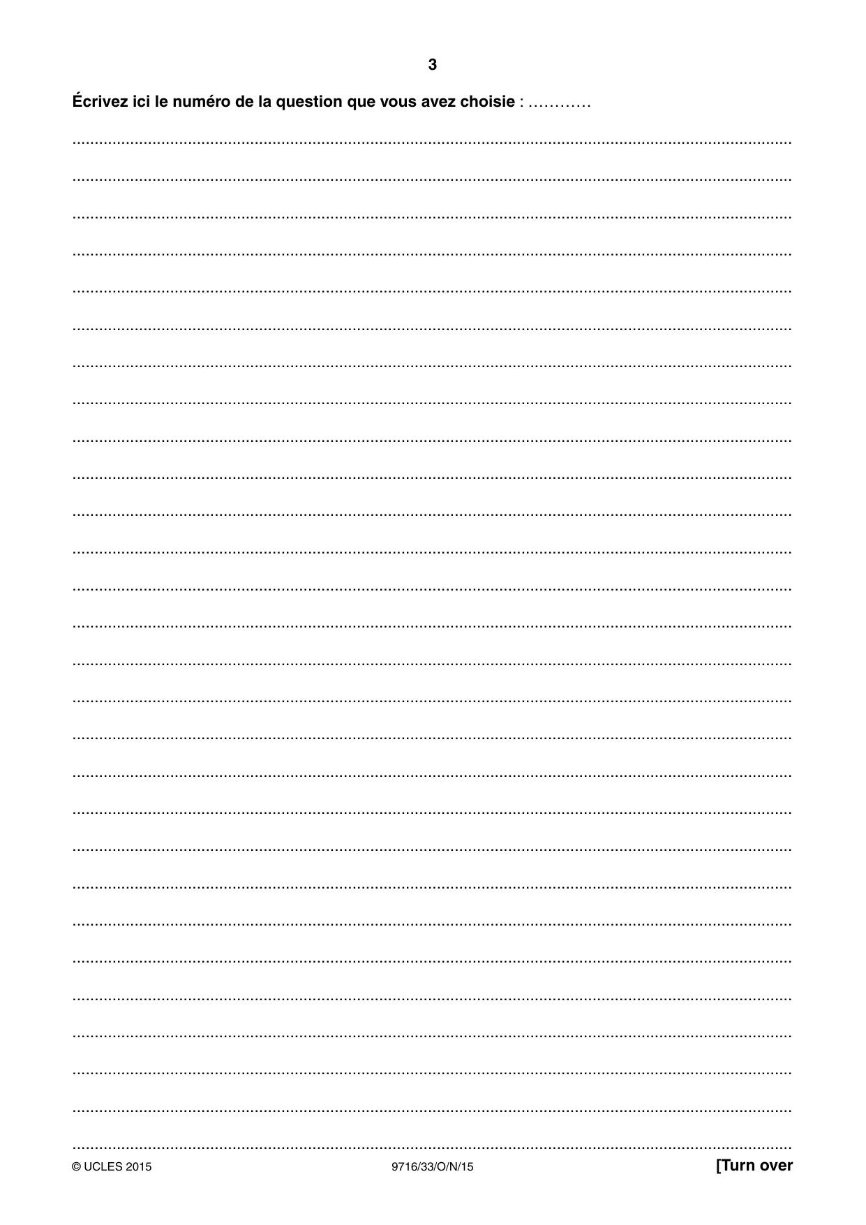 Cambridge A Level French (A Level only) 9716 2015 Oct/Nov Paper 3 · Variant 3 question paper, page 3 of 8