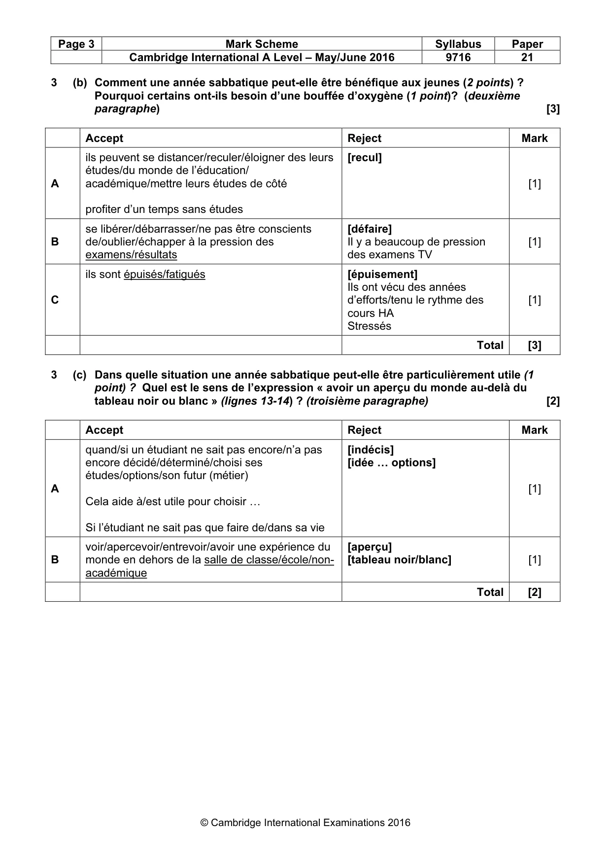 Mark scheme, page 3 of 7