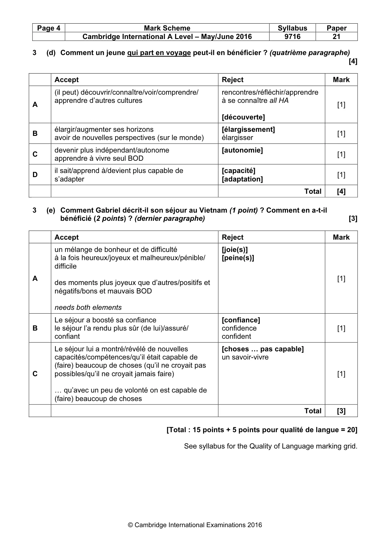 Mark scheme, page 4 of 7