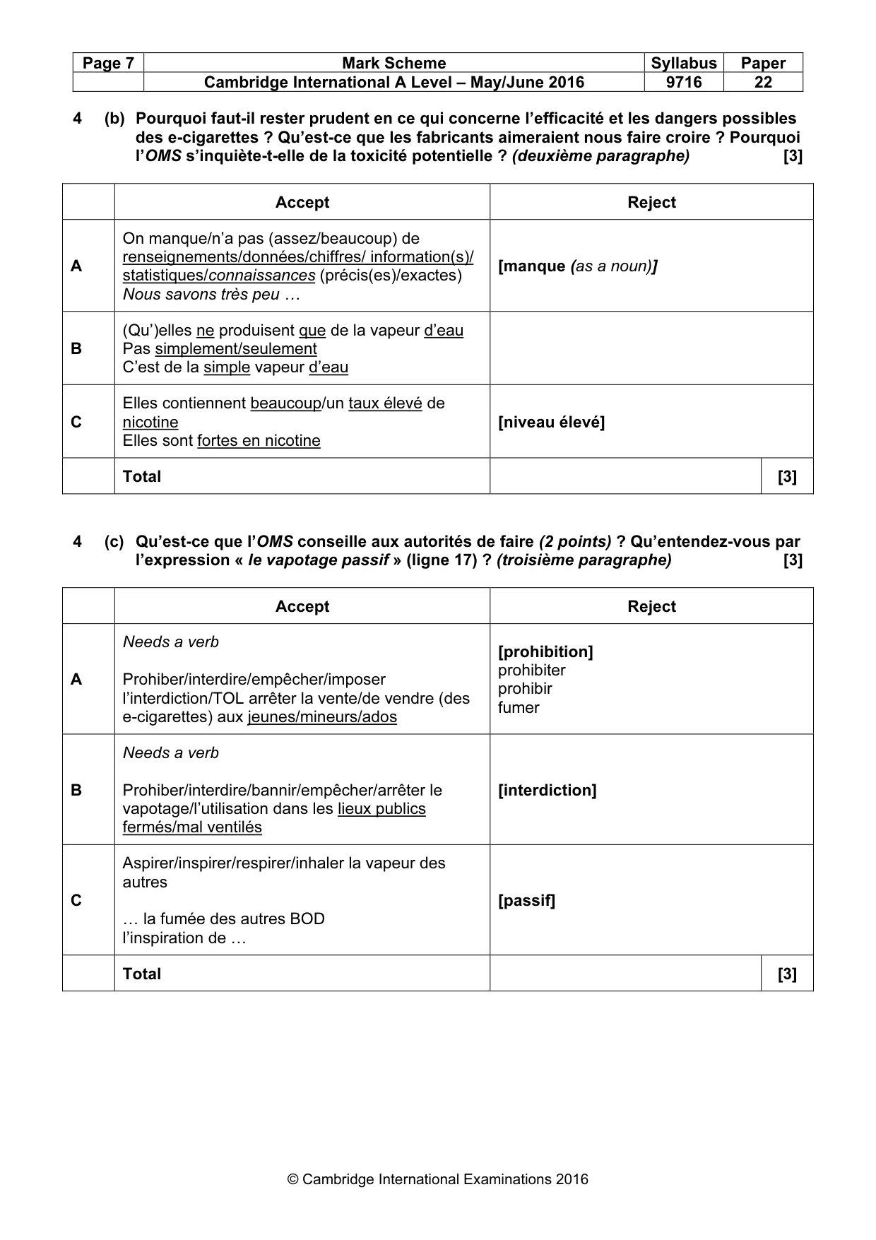 Mark scheme, page 7 of 9