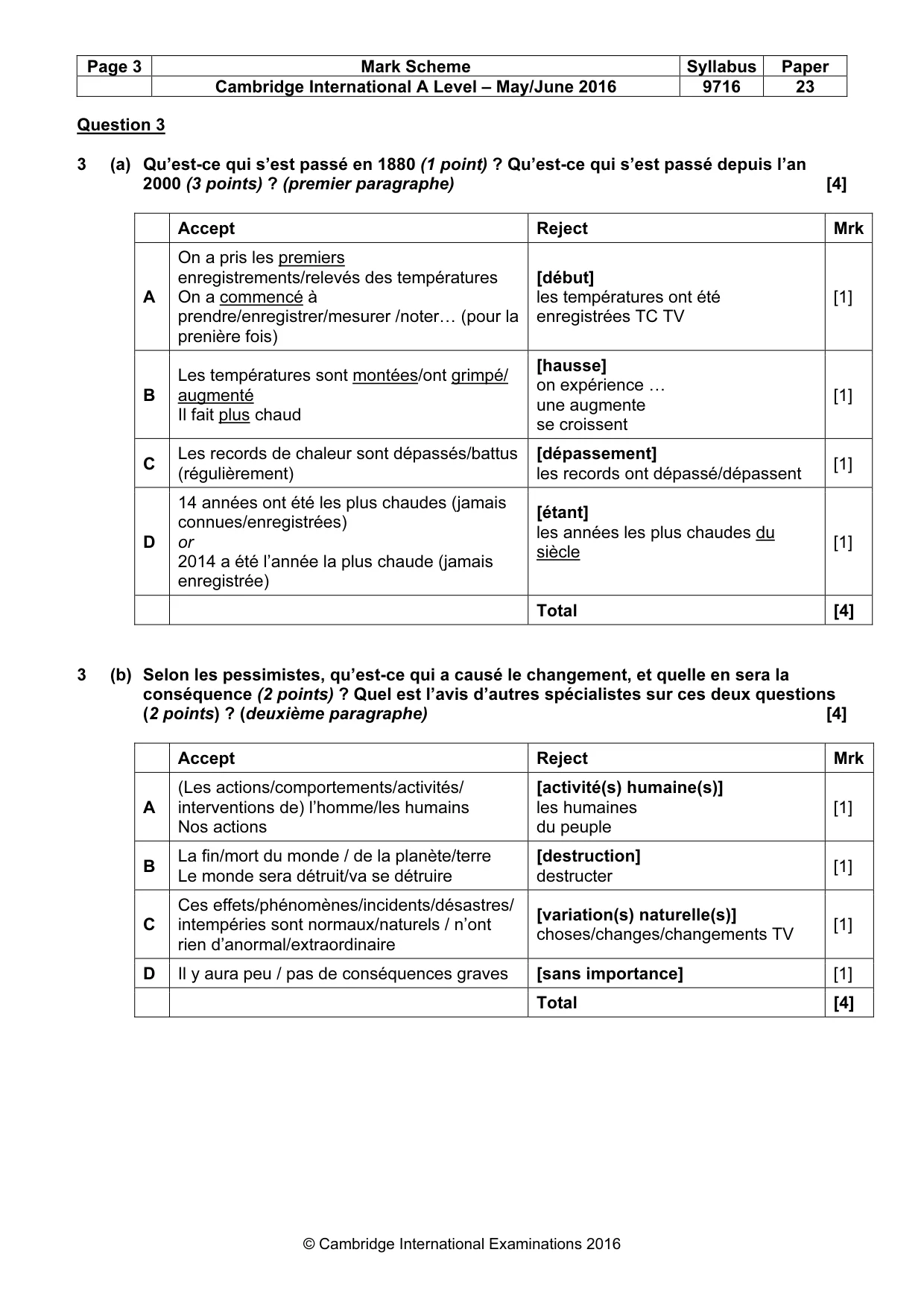 Mark scheme, page 3 of 7