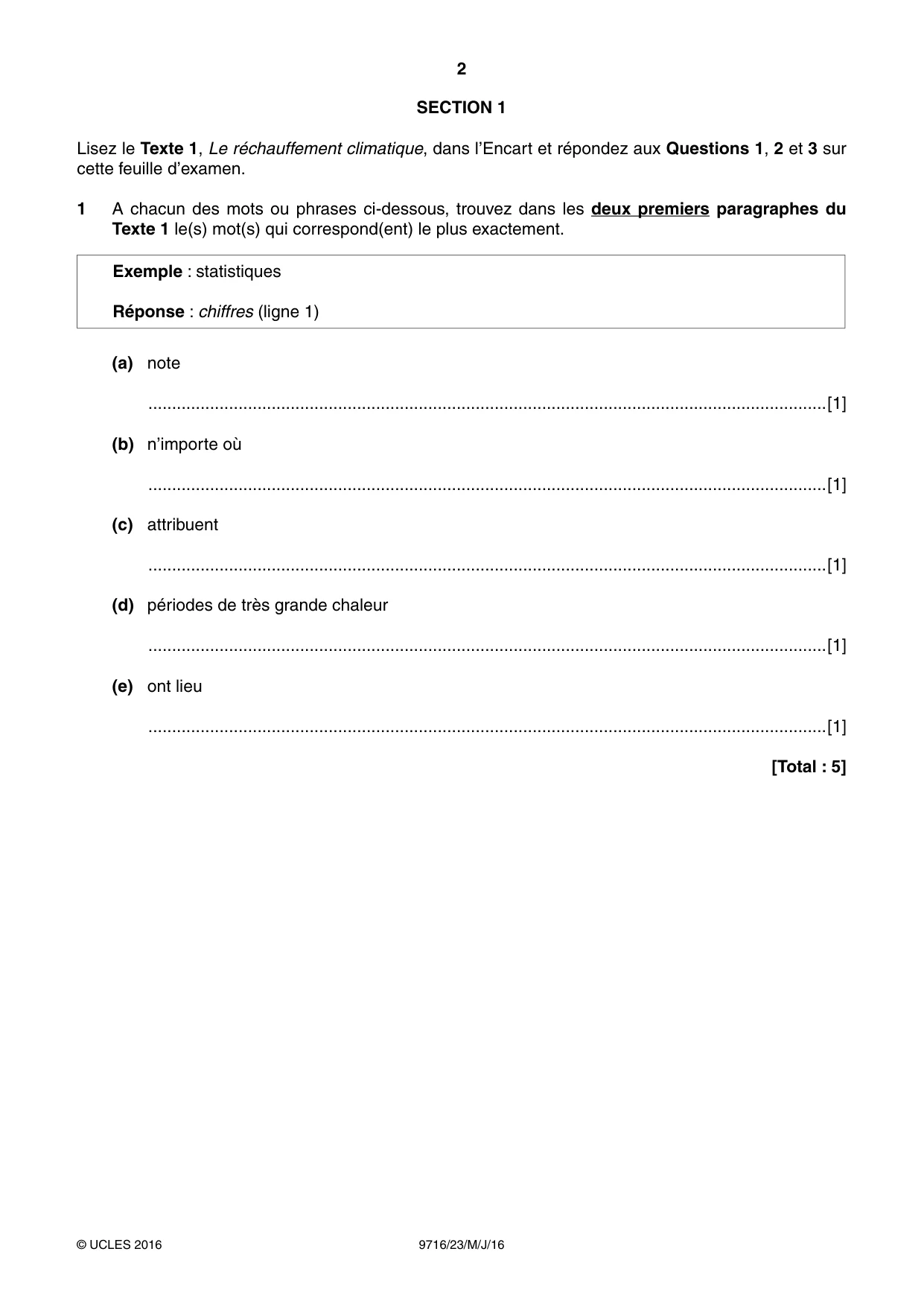 Cambridge A Level French (A Level only) 9716 2016 May/June Paper 2 · Variant 3 question paper, page 2 of 8
