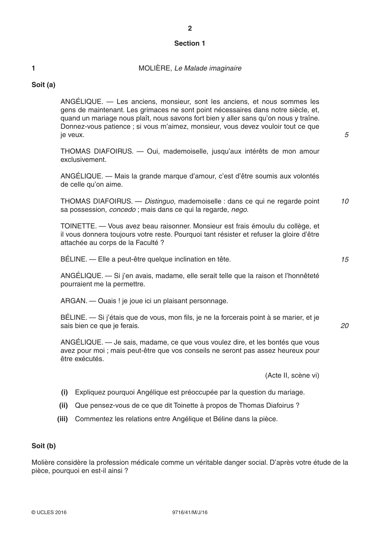 Cambridge A Level French (A Level only) 9716 2016 May/June Paper 4 · Variant 1 question paper, page 2 of 8