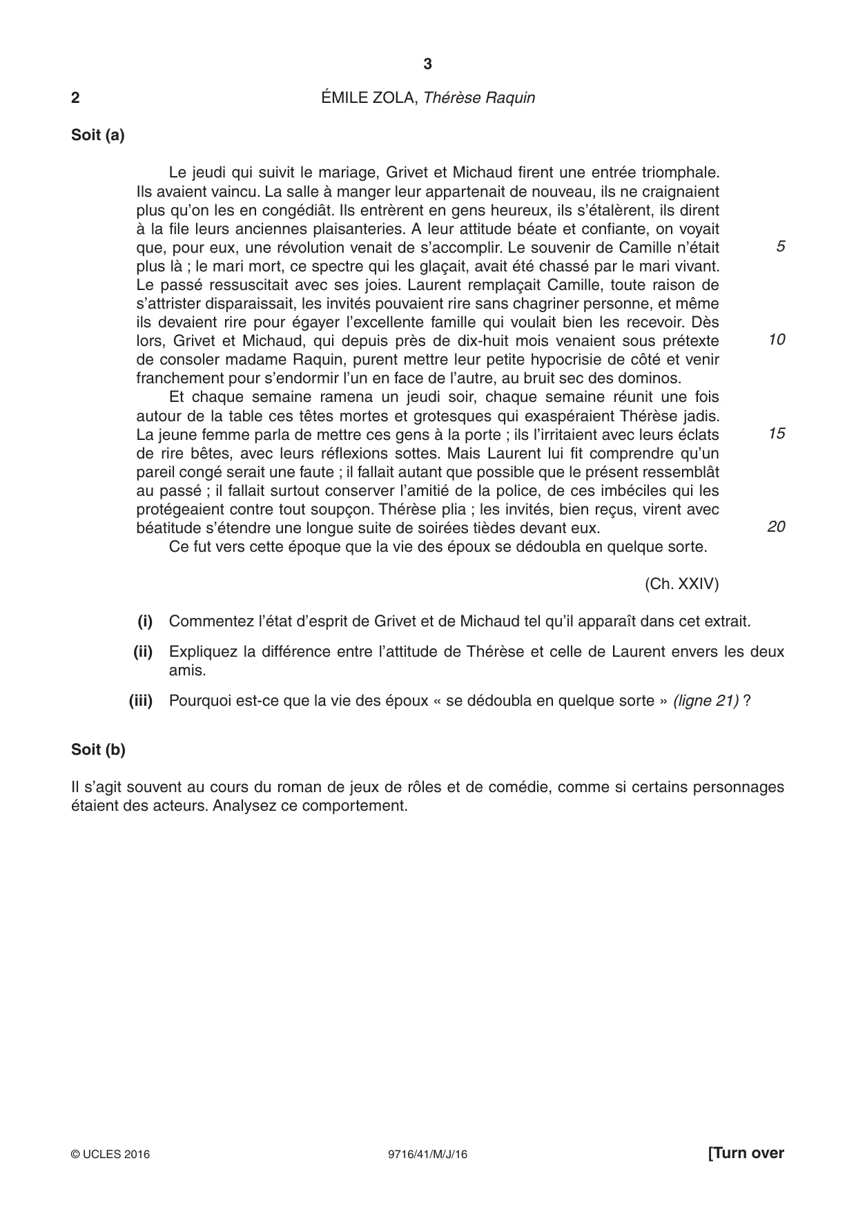 Cambridge A Level French (A Level only) 9716 2016 May/June Paper 4 · Variant 1 question paper, page 3 of 8