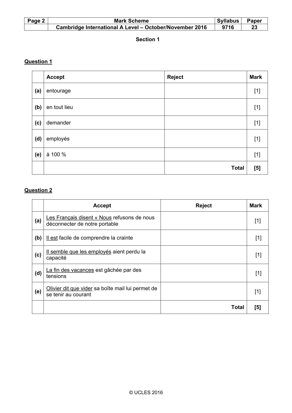 Mark scheme, page 2 of 8