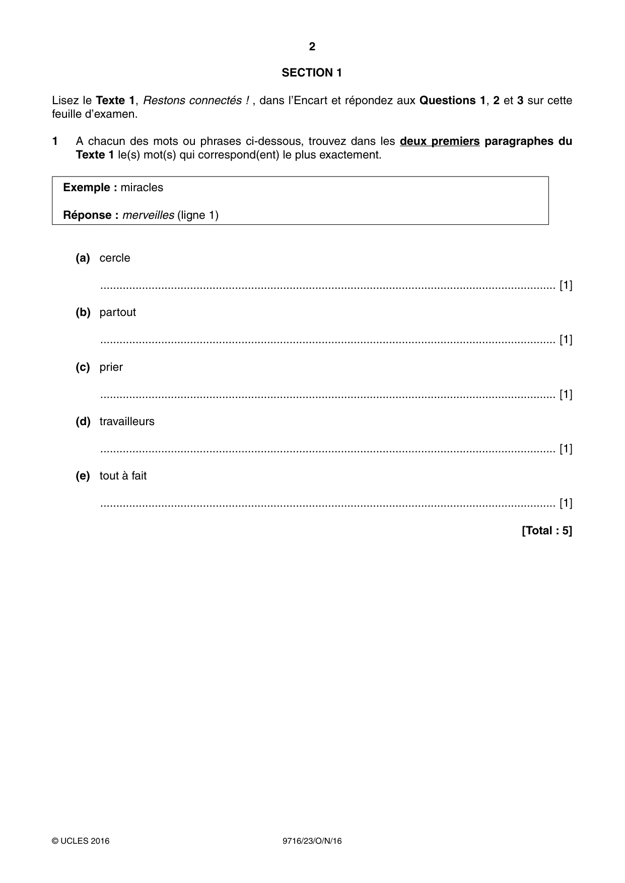 Cambridge A Level French (A Level only) 9716 2016 Oct/Nov Paper 2 · Variant 3 question paper, page 2 of 8