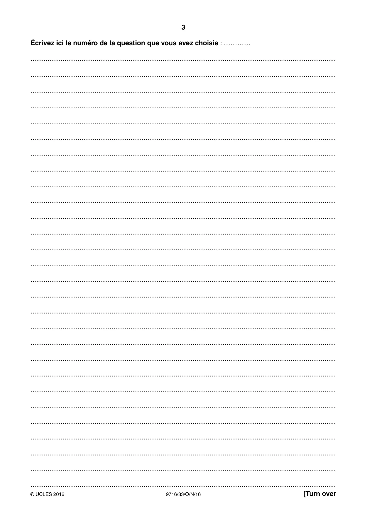 Cambridge A Level French (A Level only) 9716 2016 Oct/Nov Paper 3 · Variant 3 question paper, page 3 of 8