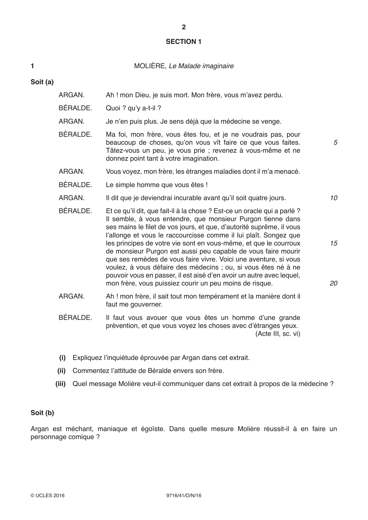 Cambridge A Level French (A Level only) 9716 2016 Oct/Nov Paper 4 · Variant 1 question paper, page 2 of 8