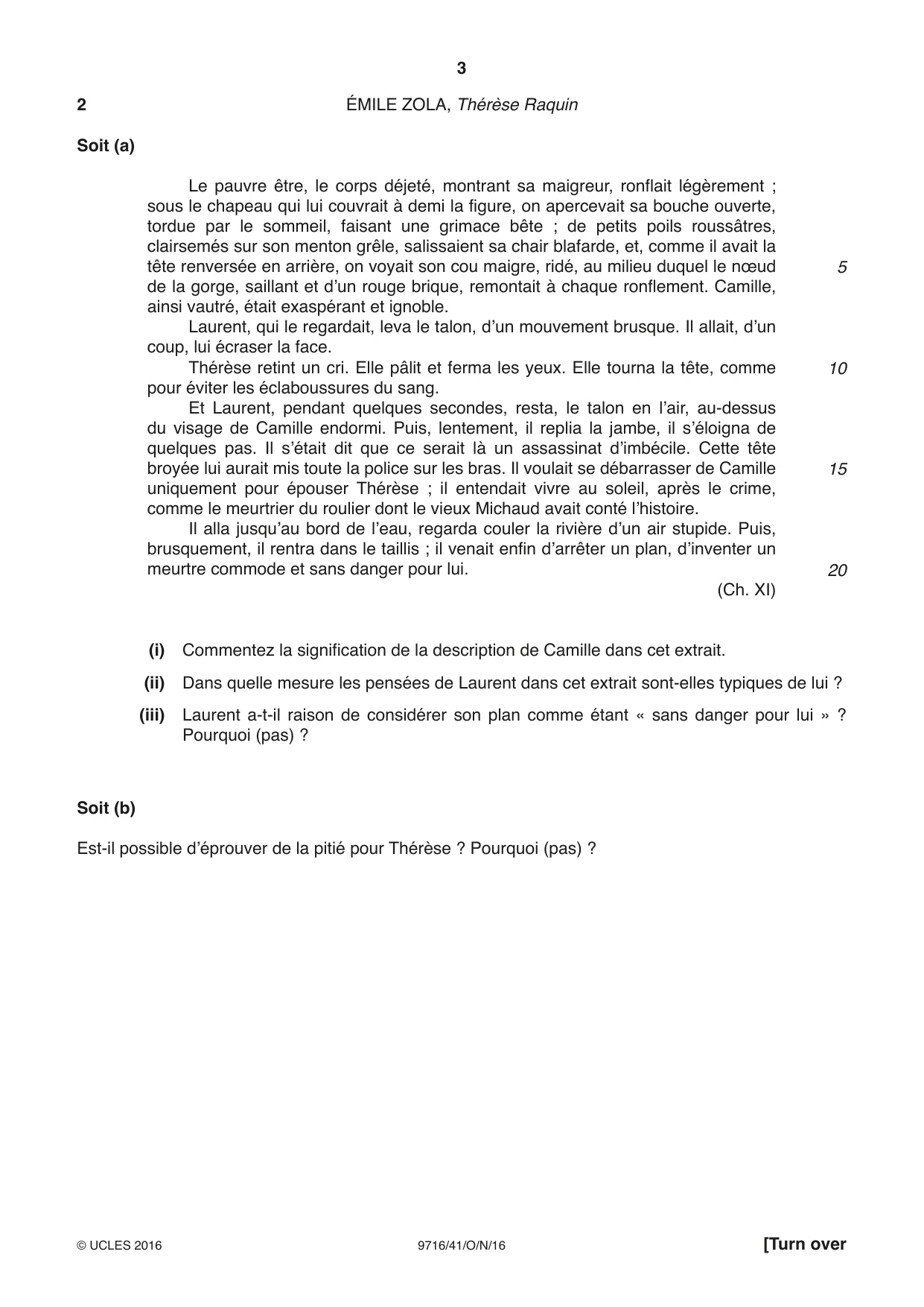 Cambridge A Level French (A Level only) 9716 2016 Oct/Nov Paper 4 · Variant 1 question paper, page 3 of 8