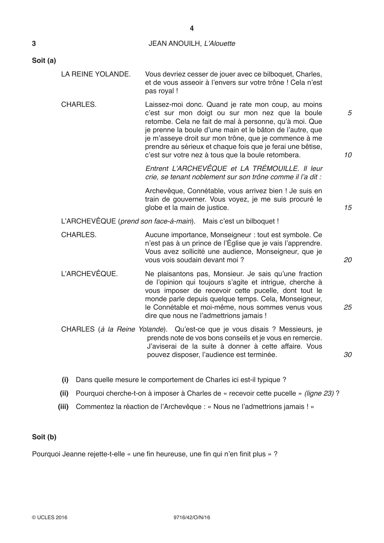 Cambridge A Level French (A Level only) 9716 2016 Oct/Nov Paper 4 · Variant 2 question paper, page 4 of 8