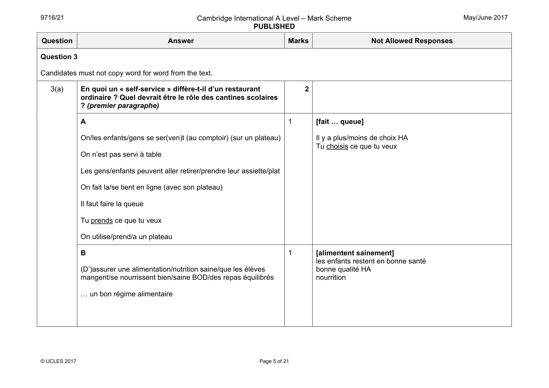 Mark scheme, page 5 of 21