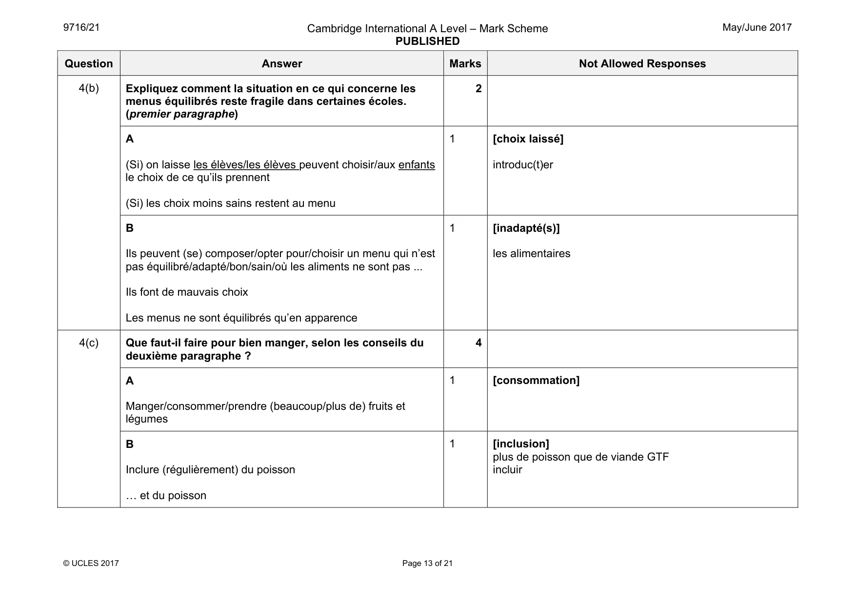 Mark scheme, page 13 of 21