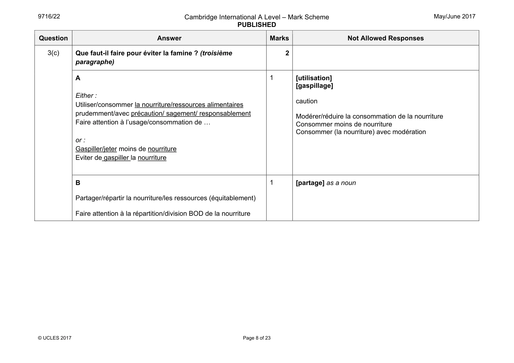 Mark scheme, page 8 of 23
