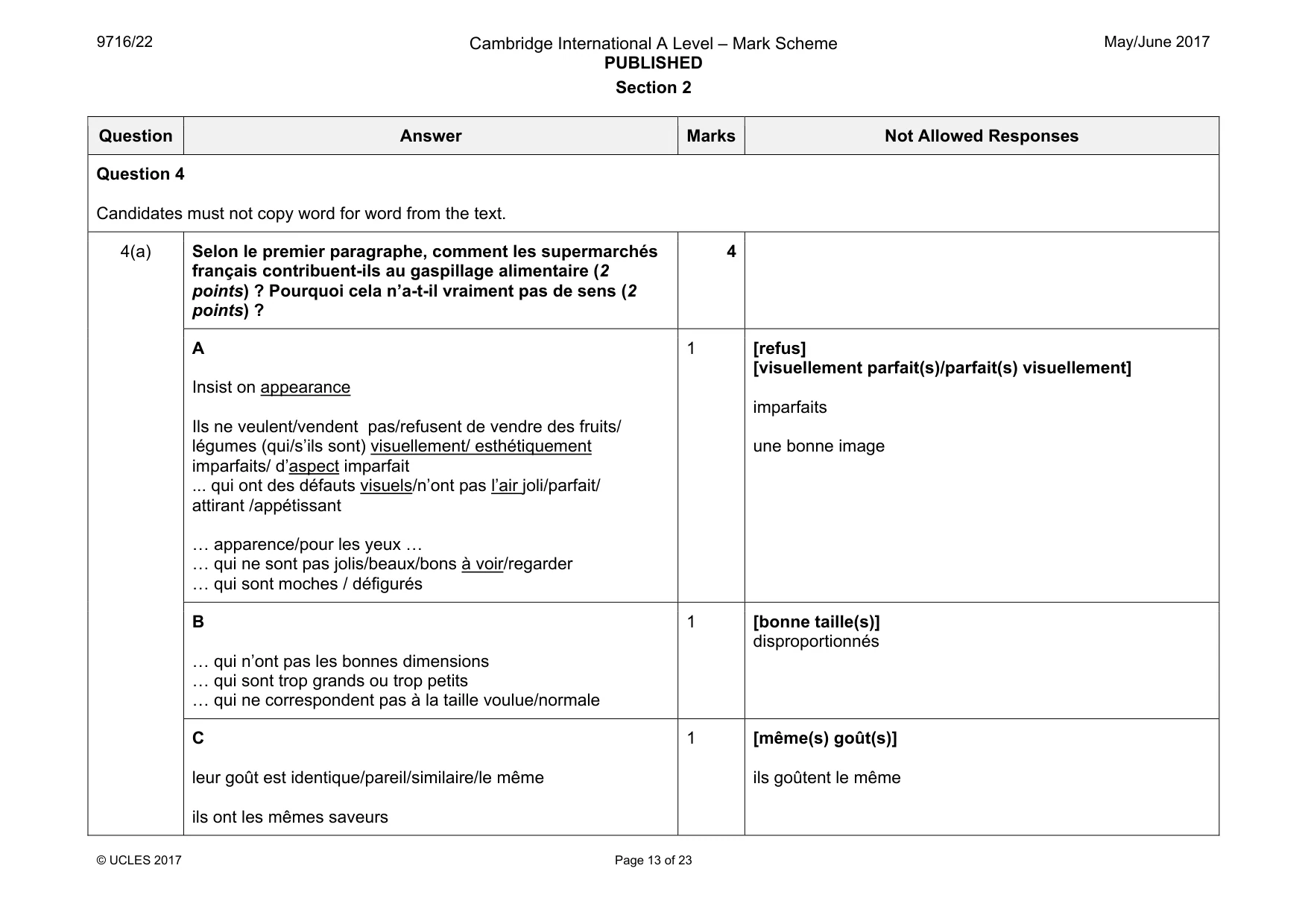 Mark scheme, page 13 of 23
