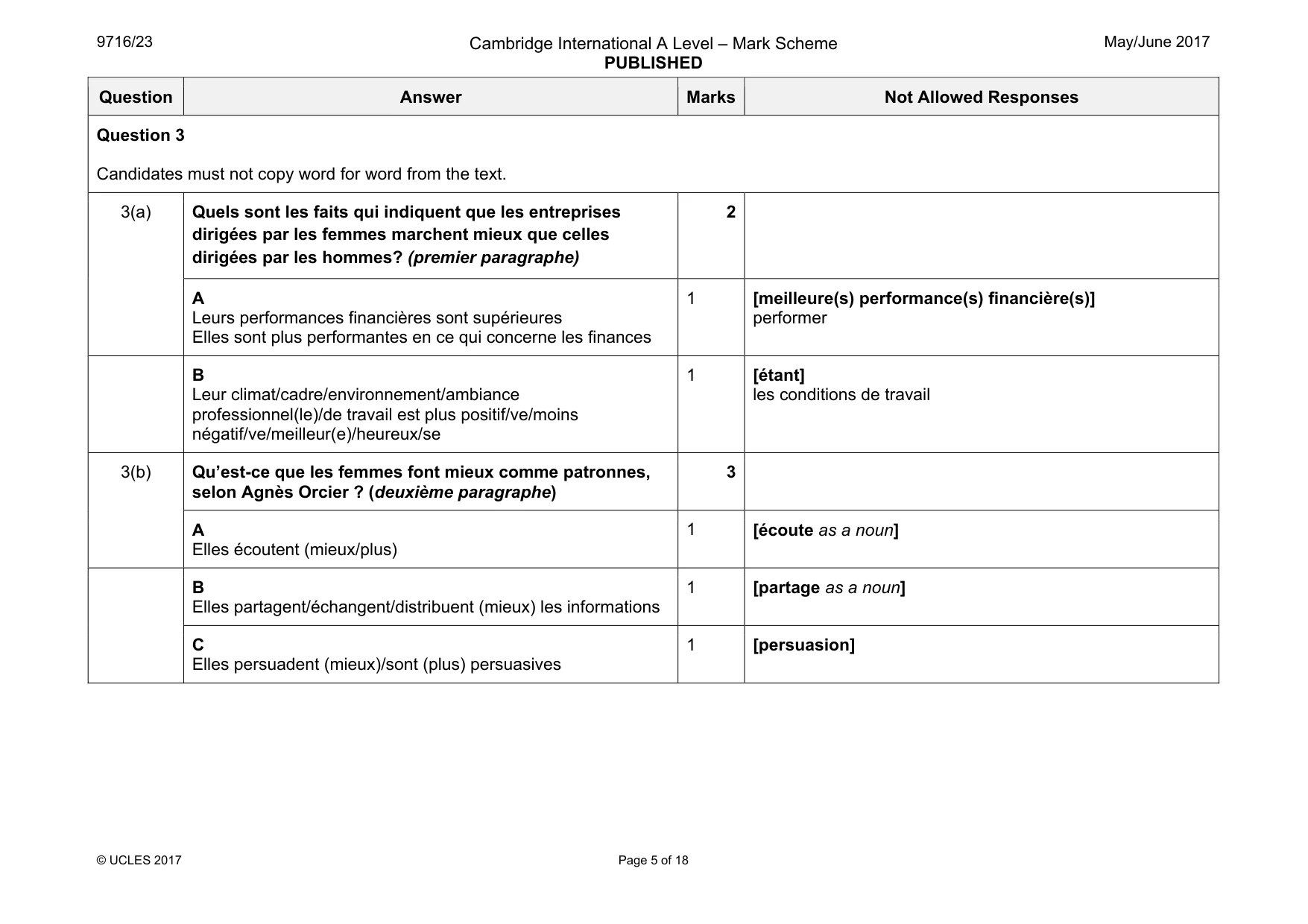 Mark scheme, page 5 of 18