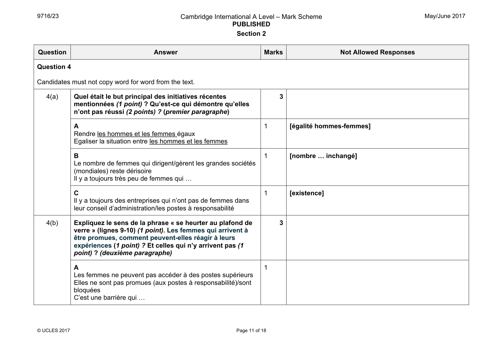Mark scheme, page 11 of 18