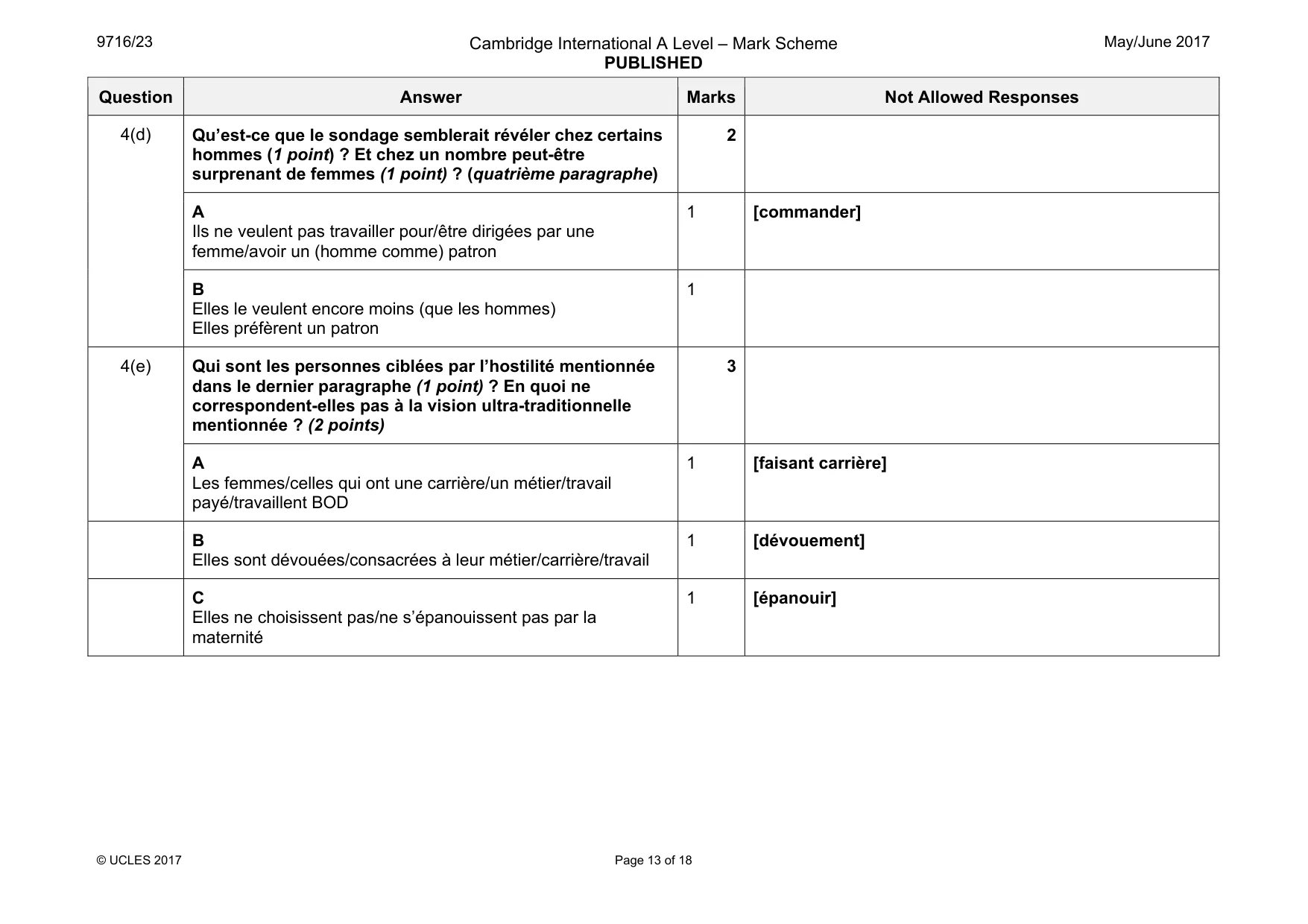 Mark scheme, page 13 of 18