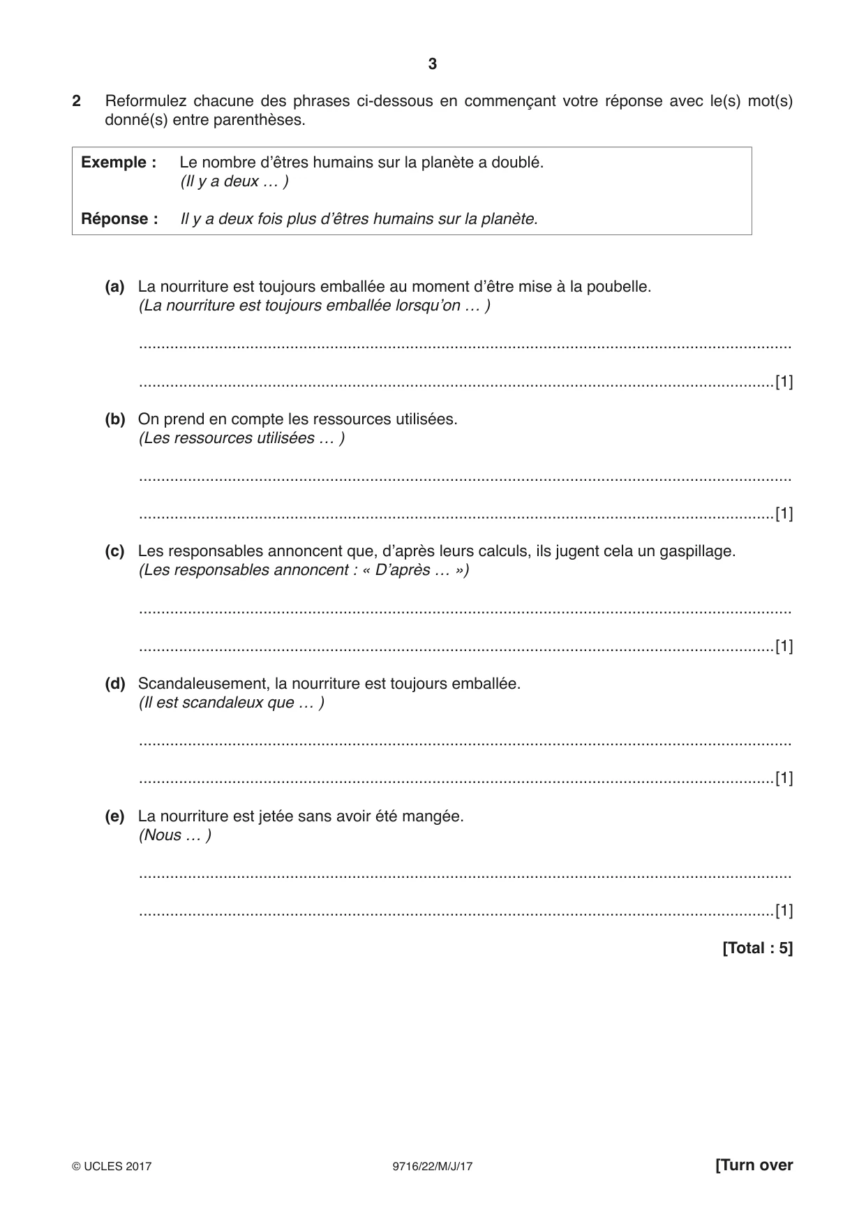 Cambridge A Level French (A Level only) 9716 2017 May/June Paper 2 · Variant 2 question paper, page 3 of 8