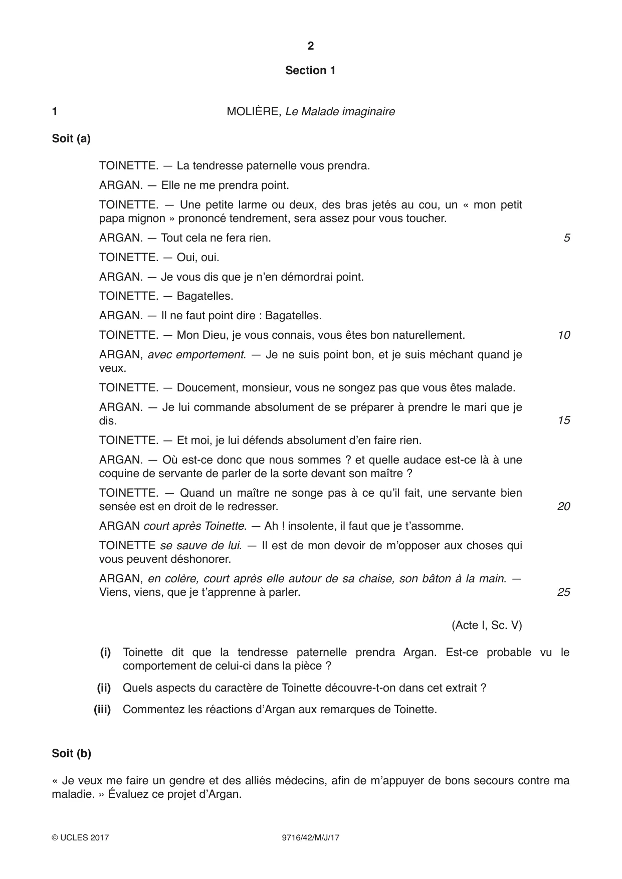 Cambridge A Level French (A Level only) 9716 2017 May/June Paper 4 · Variant 2 question paper, page 2 of 8