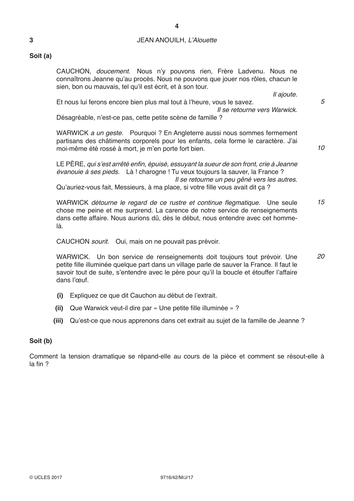 Cambridge A Level French (A Level only) 9716 2017 May/June Paper 4 · Variant 2 question paper, page 4 of 8
