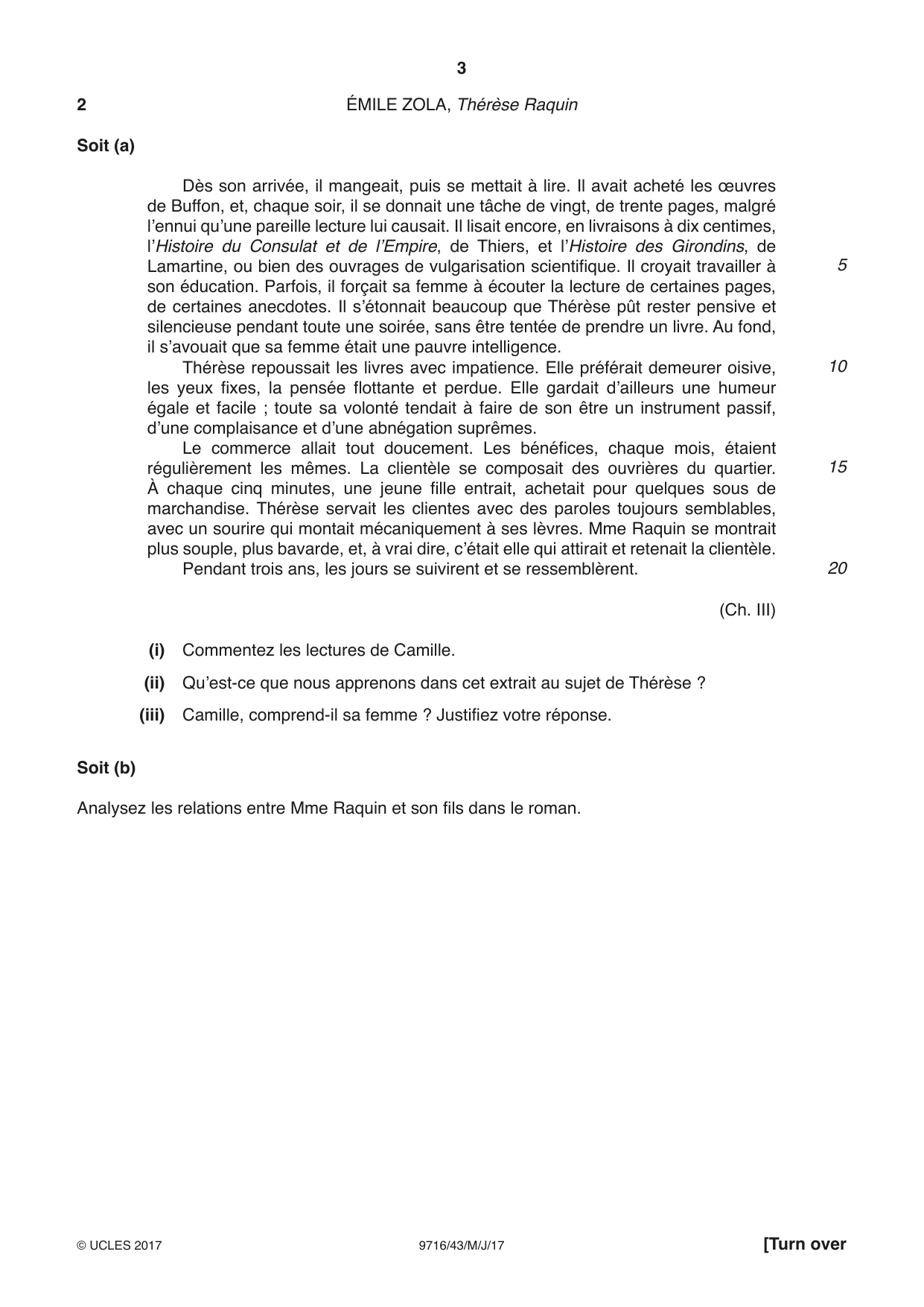 Cambridge A Level French (A Level only) 9716 2017 May/June Paper 4 · Variant 3 question paper, page 3 of 8