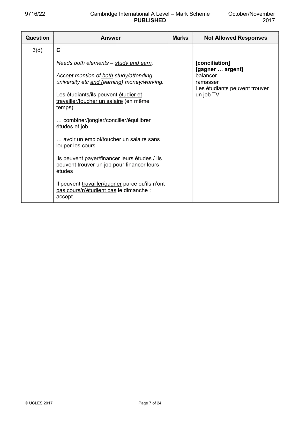 Mark scheme, page 7 of 24
