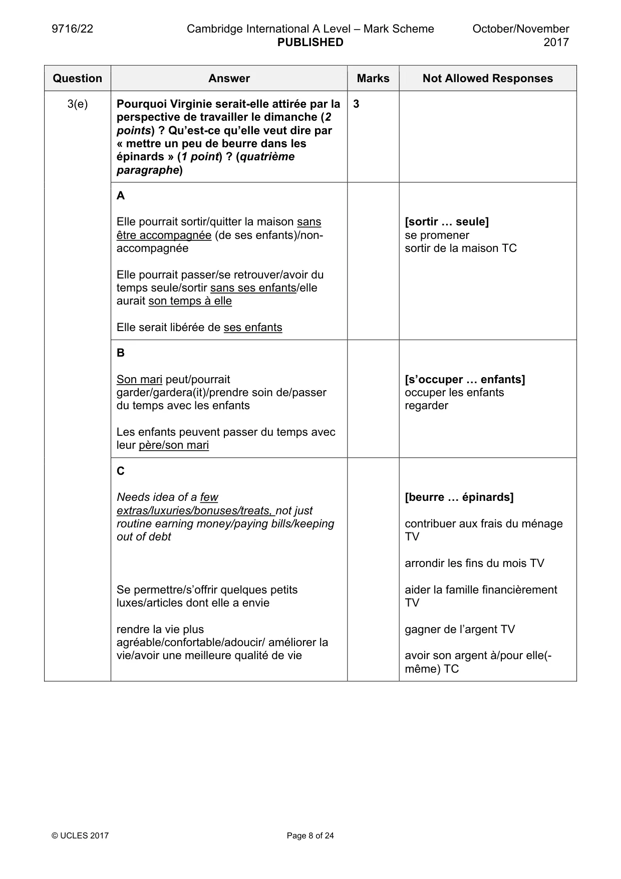 Mark scheme, page 8 of 24