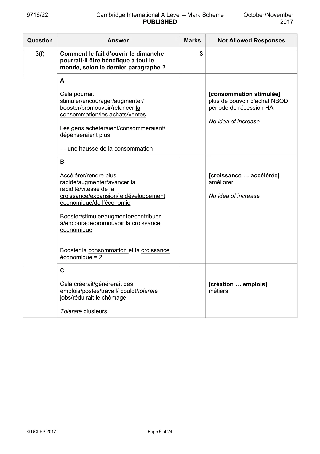 Mark scheme, page 9 of 24
