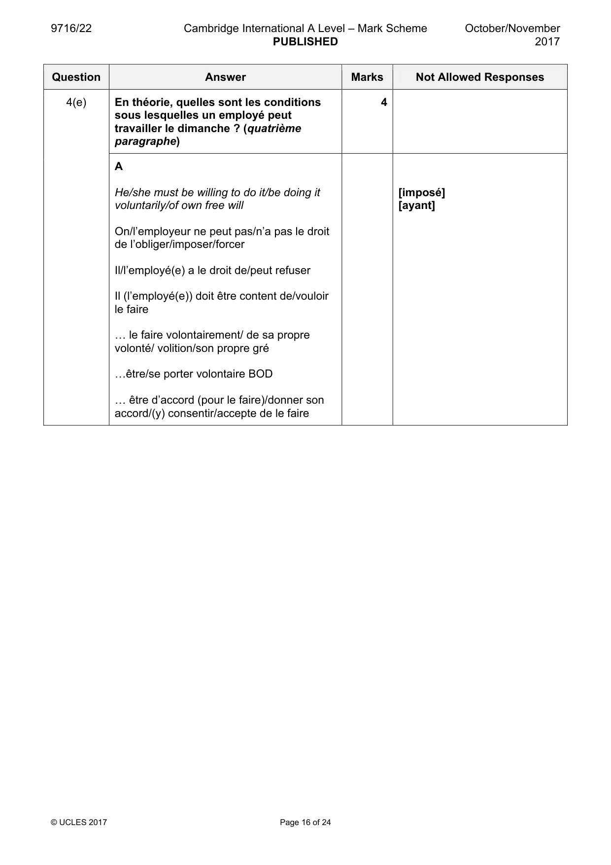 Mark scheme, page 16 of 24