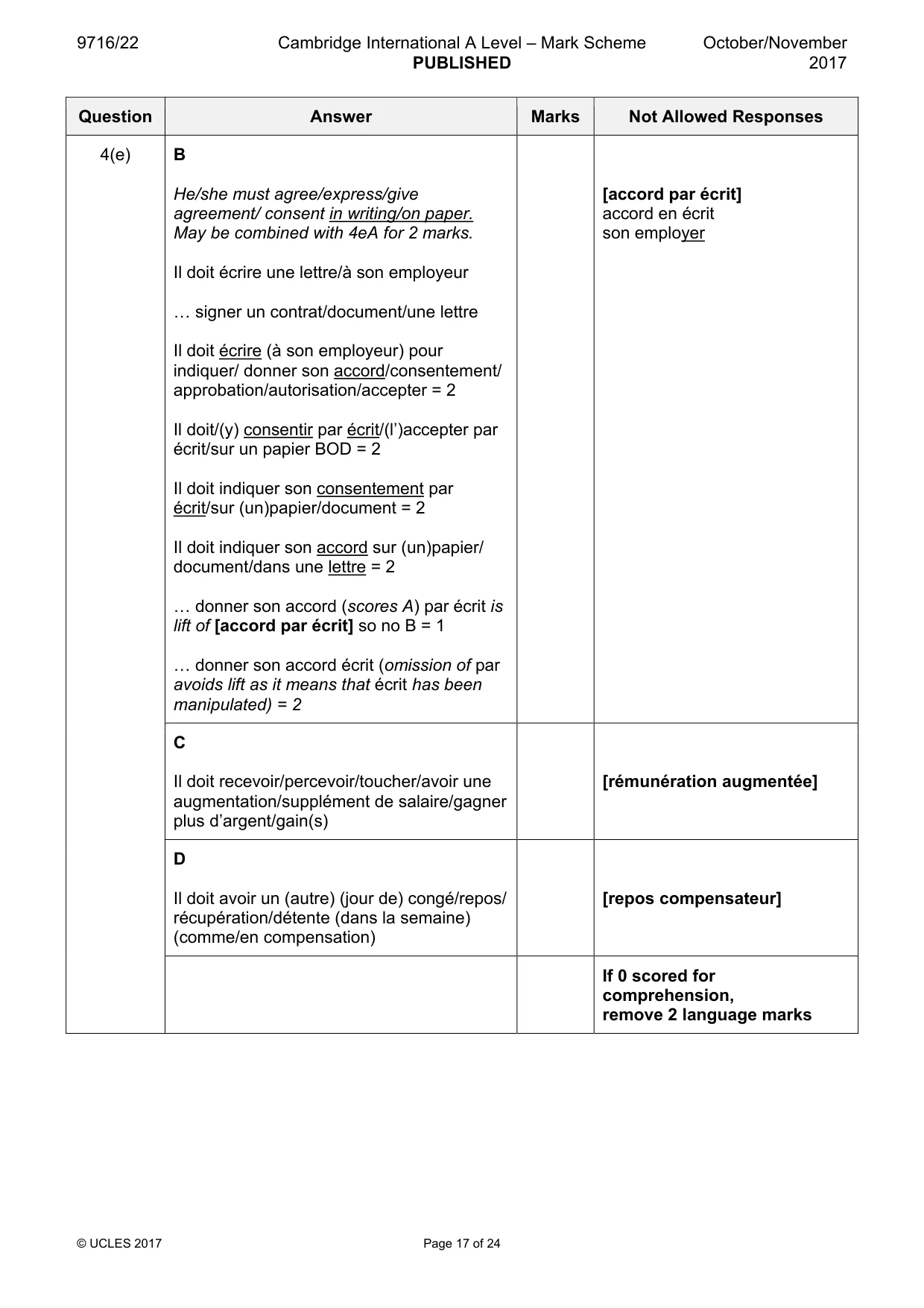Mark scheme, page 17 of 24